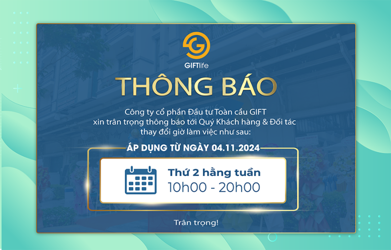 Thông báo thay đổi giờ làm việc